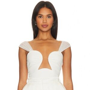 NEW FREE PEOPLE IVORY RUCHED BODYSUIT